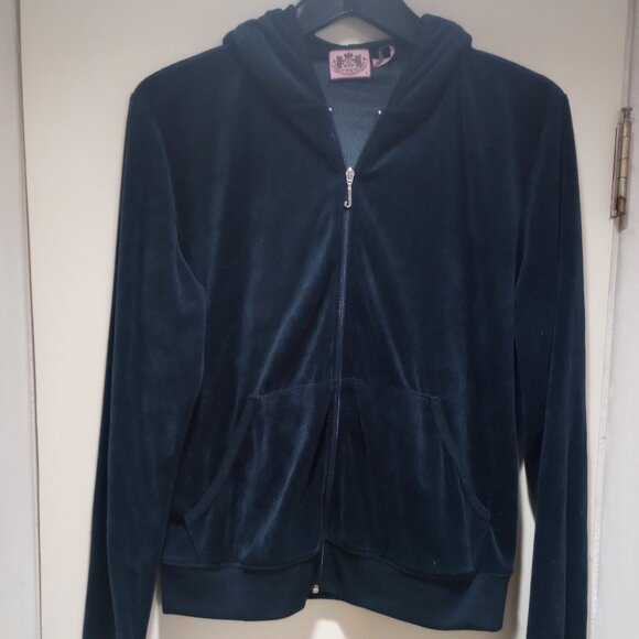 Juicy Couture Vintage Tracksuit Navy blue velour 2 pc set L Lightly used! - Picture 6 of 15